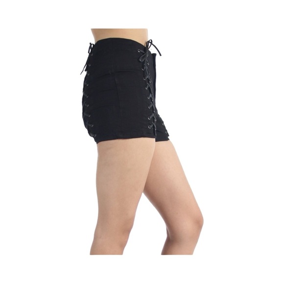 Goth Corset Double Lace-Up Women Shorts - Picture 3 of 7